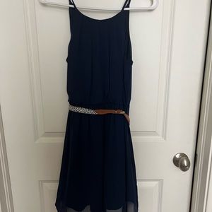 Navy Blue Mini/Mid Flowy Dress